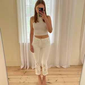 Stunning cut out/embroidered FP jeans